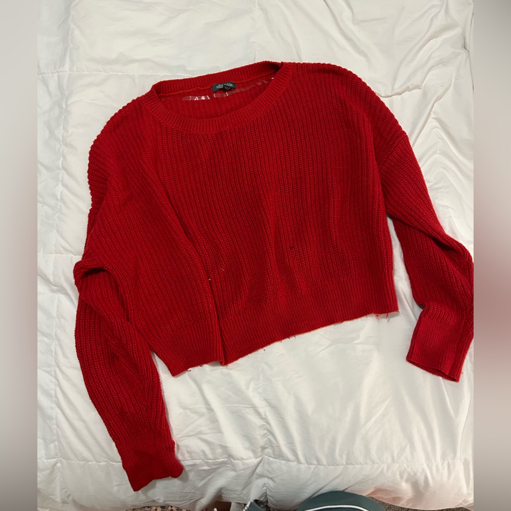 Red Crop Sweater